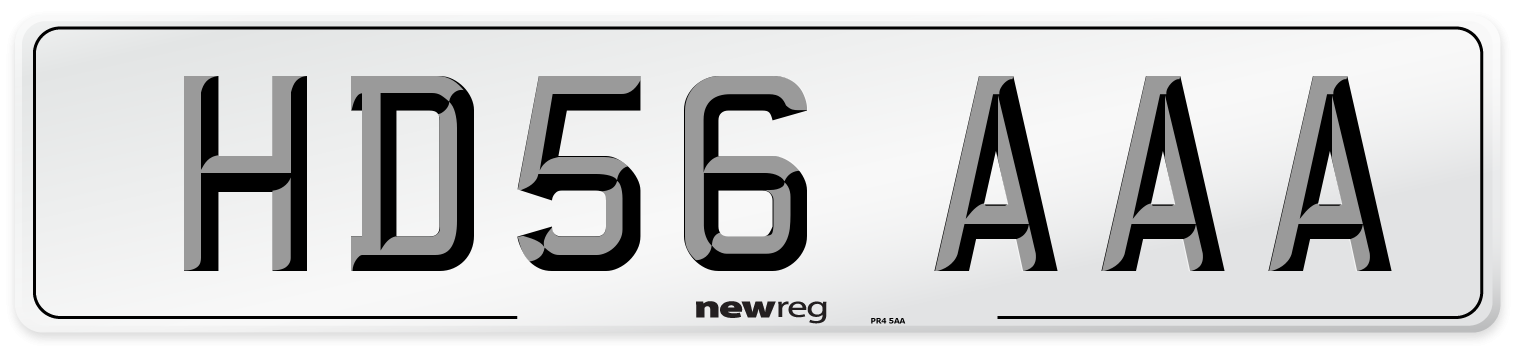 HD56 AAA Number Plate from New Reg